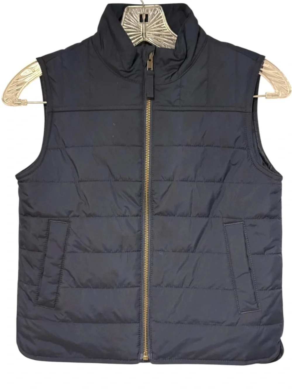 Crewcuts Navy Quilted Walker Zip Up Vest sz6-7 Kids Pockets